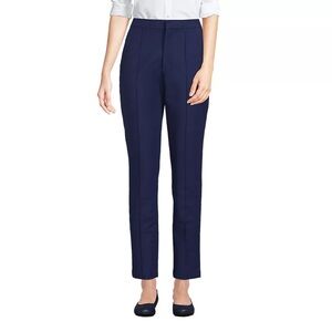 NWT Women’s Lands’ End Deep Sea Navy High‎ Rise Pintuck Pencil Ankle Pants Sz 4